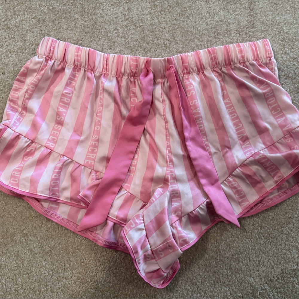 Victoria's Secret Pink Satin Striped Sleep Shorts